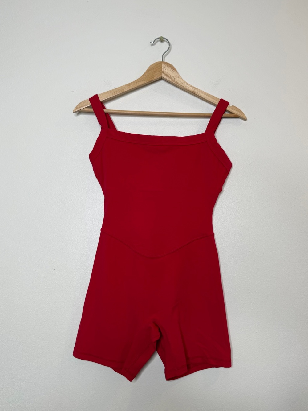 Vitality Cloud II Cherry Red Romper One Piece Tank Top Biker Shorts size small